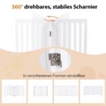 COSTWAY Absperrgitter 89cm – 4-teiliges Hundegehege aus Holz, klappbar & flexibel – Bild 5