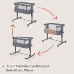 Lionelo Aurora 3-in-1 Babybett bis 9 kg – Beistellbett, Wiege & Gitterbett – Bild 3