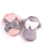 Flanell Hundemantel mit Schleife – Wärmender Pullover für kleine Hunde & Katzen – Bild 9