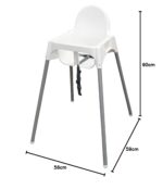 IKEA ANTILOP Hochstuhl mit Sicherungsgurt – Kinderstuhl in Weiss für sicheres Essen – Bild 3