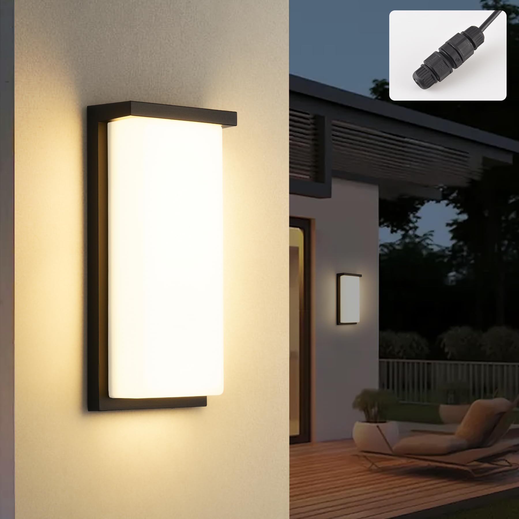 KUKAK LED Wandleuchte 32W IP65 – Aluminium Aussenleuchte 3000K Warmweiss für Terrasse & Garten