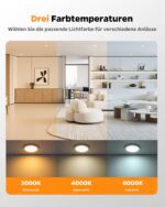 Sanyoung LED Einbaustrahler 5W dimmbar 230V – 10er Set mit 3 Farbtemperaturen & IP44 – Bild 4