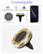 Bzavor 18er Set IP65 Solar Bodenleuchten – 12 LED-Perlen für helle Gartenbeleuchtung – Bild 7