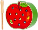 Afufu Holz Fangspiel mit Raupen – Montessori Lernspielzeug für Kinder ab 1 Jahr – Bild 4