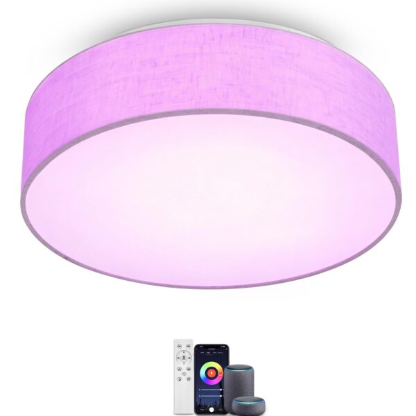 AMZSTORY 36W LED Deckenlampe Dimmbar mit RGB & Fernbedienung – Smart Home Deckenleuchte