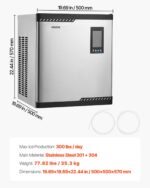 VEVOR kommerzielle Eismaschine 136 kg/Tag – Edelstahl-Eisbereiter mit Touch-Display für Gastronomie – Bild 7