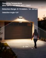 EBION LED Aussenwandleuchte mit Bewegungsmelder & 90° Schwenkbar – IP65 Aluminium – Bild 5