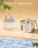 BalimoPet Katzenbrunnen Edelstahl 2,2L – Superleiser Trinkbrunnen mit Vierfachfilter – Bild 2