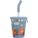 Sigg Edelstahl Kinderbecher 0.35 L mit Strohhalm – Spritzwasserschutz für Kinder