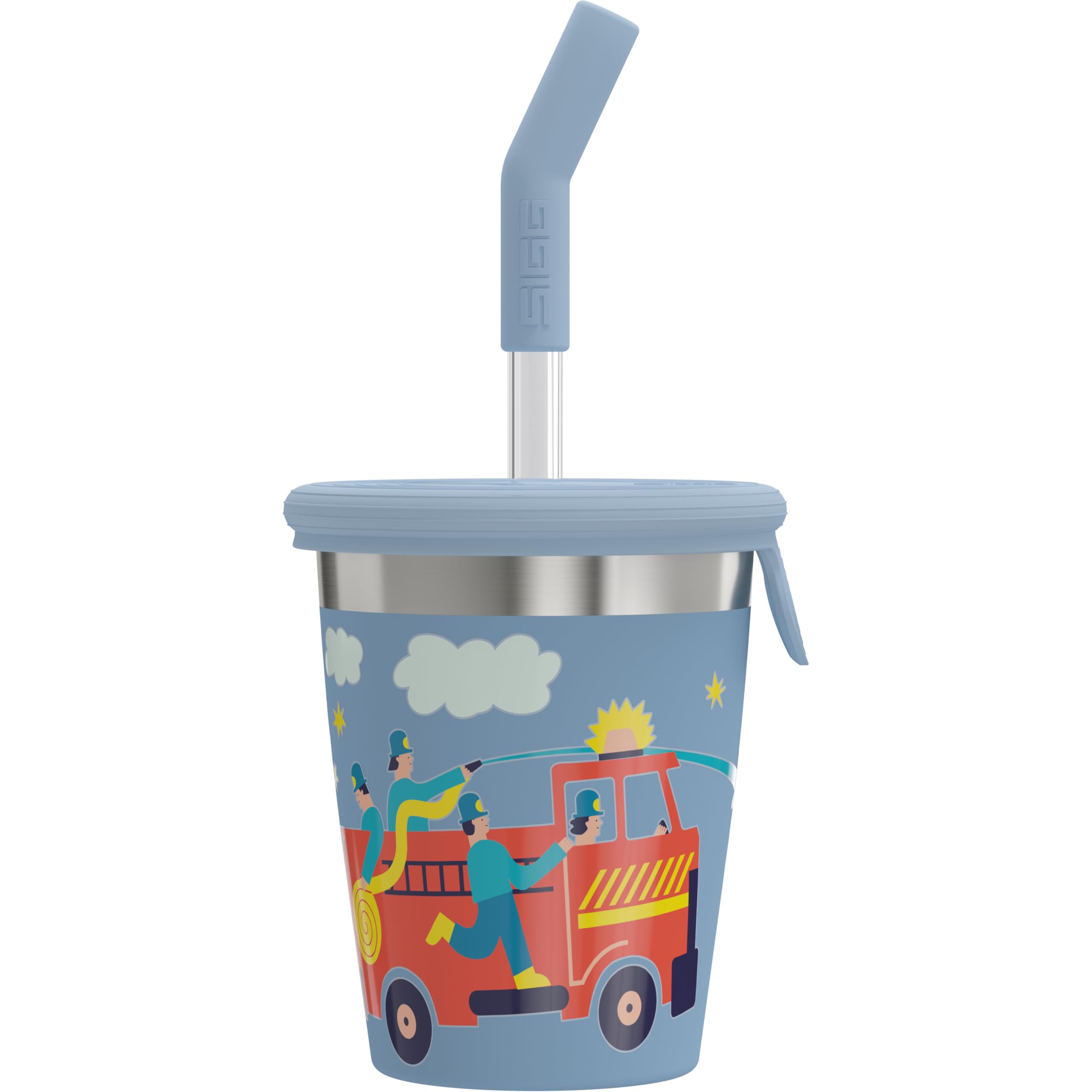 Sigg Edelstahl Kinderbecher 0.35 L mit Strohhalm – Spritzwasserschutz für Kinder