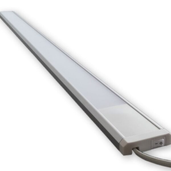 120 cm LED Lichtleiste 19W 230V Warmweiss – Aluminium Unterbauleuchte mit Schalter