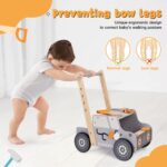 Labebe Lauflernwagen Holz mit Werkzeugbank – Montessori Spielzeug für Kleinkinder 1-3 Jahre – Bild 3