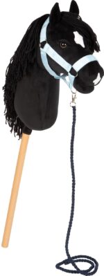 small foot Hobby Horse Eddie schwarz – Steckenpferd mit abnehmbarem Holzstab für Kinder ab 3 Jahren – Bild 3