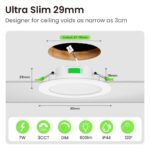 ALUSSO LED Einbaustrahler 6er Set 7W 230V – Dimmbar 3 Farbtemperaturen IP44 – Bild 2