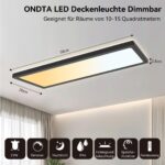 ONDTA LED Deckenleuchte 22W 58x20cm – Dimmbar, RGB-Farbtemperatur & Fernbedienung – Bild 2