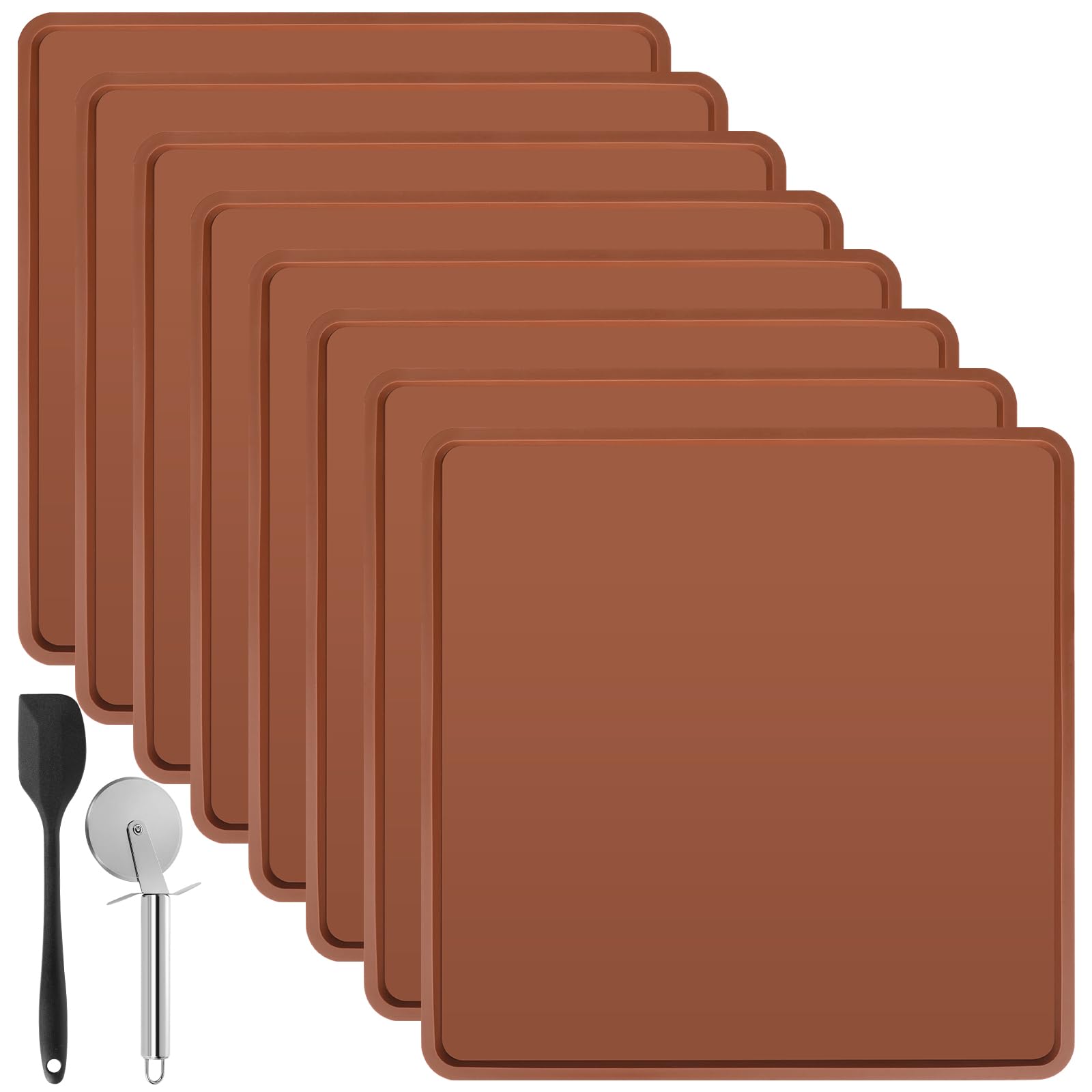 8er Set Silikon-Dörrschalen 35,6 x 35,6 cm – Wiederverwendbare Dehydrator-Matten mit Zubehör