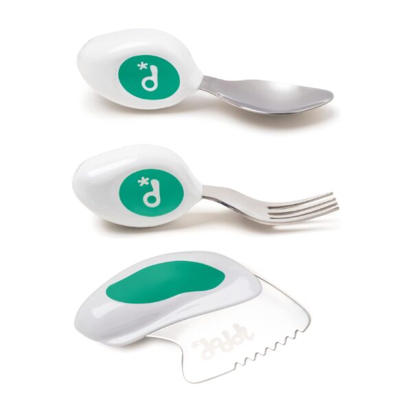 doddl 3-teiliges Besteckset Aqua – Ergonomisches Kinderbesteck ab 1 Jahr für selbstständiges Essen