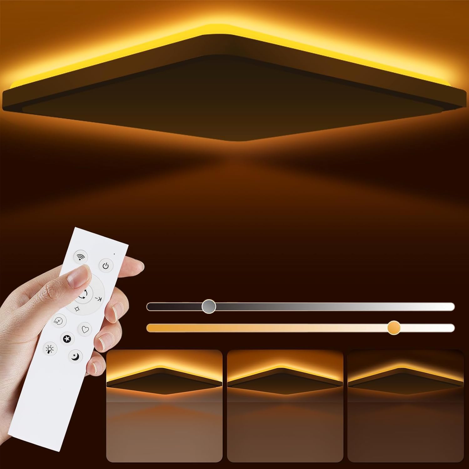 Psatfito G 24W LED Deckenleuchte 3000K–6500K – Dimmbar mit Fernbedienung für Küche & Schlafzimmer