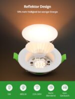 HOMEOW 20er Set LED Einbaustrahler 230V 68–90mm – 5W Spots mit Farbtemperatur-Wahlschalter – Bild 5