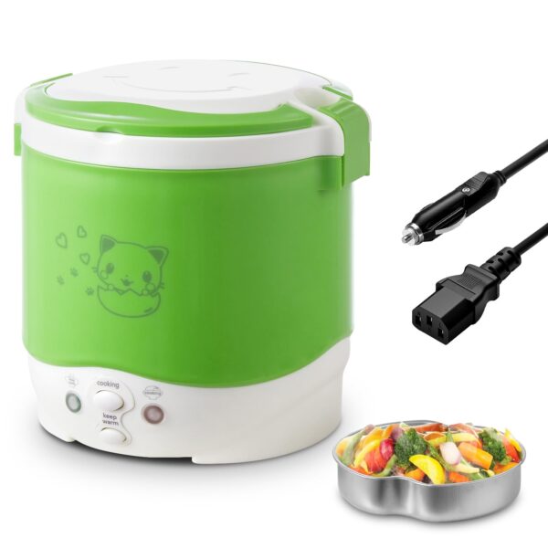 OSBA Elektrische Lunchbox 1 L mit 12 V Autoadapter – Tragbarer Reiskocher für unterwegs