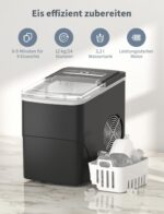 Vpcok Direct Eiswürfelmaschine 12 kg/24h – Kompakte Eismaschine für Zuhause & Bar – Bild 3