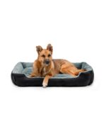 lionto Hundebett 90 x 70 cm mit Wendekissen – Komfortables Hundekörbchen für Hunde & Katzen