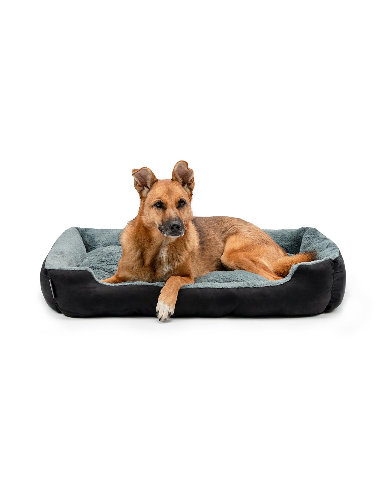 lionto Hundebett 90 x 70 cm mit Wendekissen – Komfortables Hundekörbchen für Hunde & Katzen