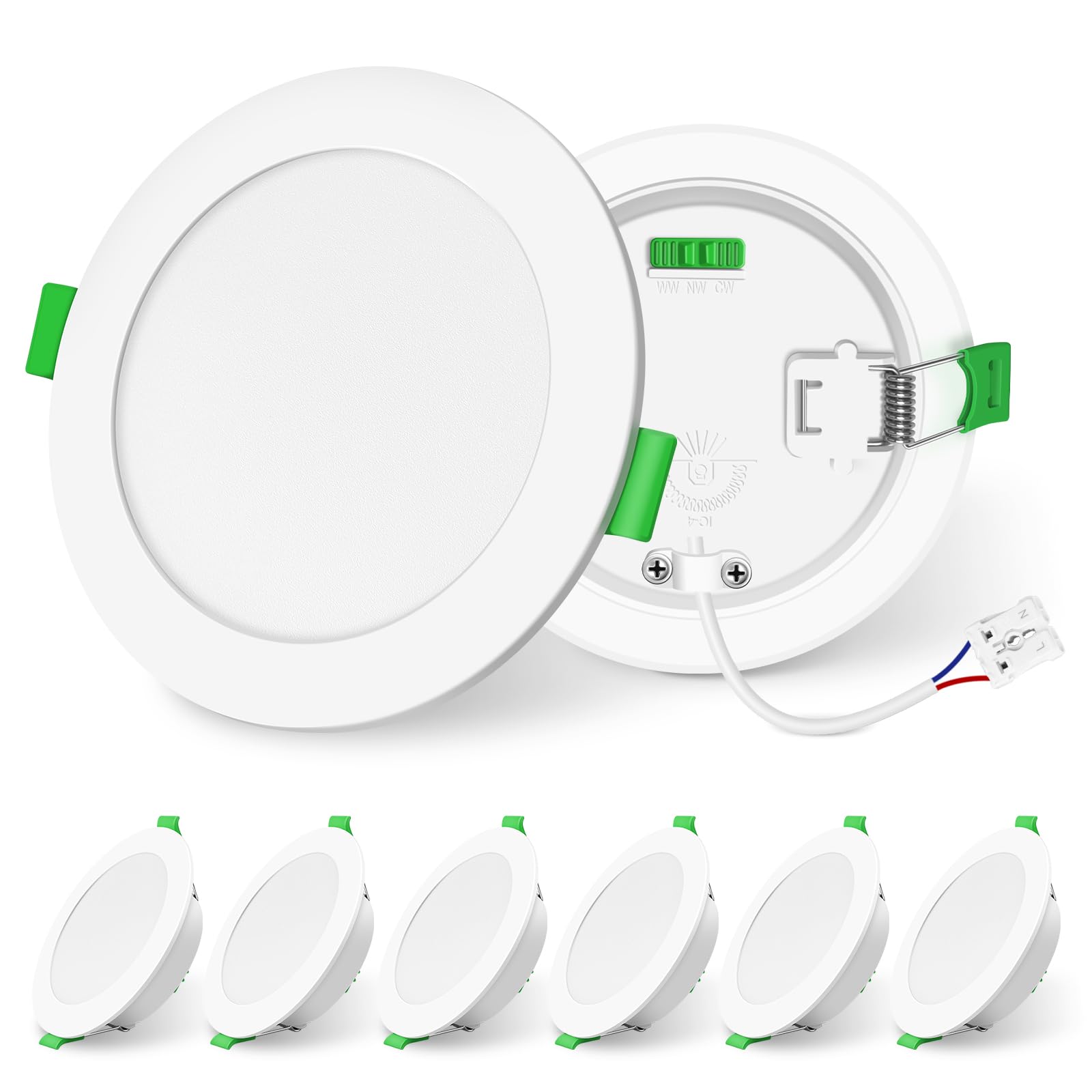 ALUSSO LED-Einbaustrahler 10W 1050lm 230V dimmbar – 3 Farbtemperaturen 6er Set