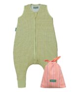 molis&co Baby-Sommerschlafsack mit Füssen 0.5 TOG – 100% Baumwolle Oeko-Tex – 80 cm Pistacchio