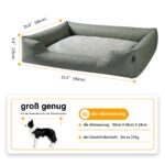 Zedelmaier Hundebett L 90×68cm Olivgrün – Ergonomisches Hundekorb mit abnehmbarem Bezug – Bild 5