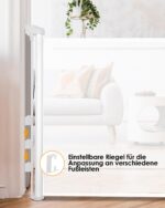 derimkcoa 2er Set Ausziehbares Treppenschutzgitter 0–140 cm – Sicherheitstor für Babys & Haustiere – Bild 5