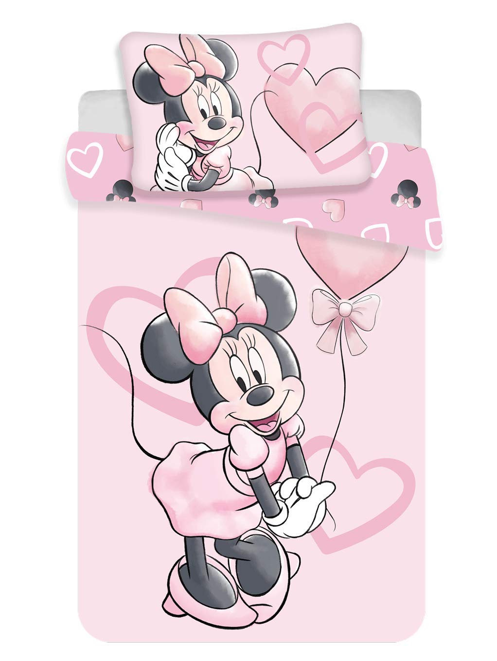Minnie Mouse Babybettwäsche 100x135 cm – 100% Baumwolle Oeko-Tex für Mädchen