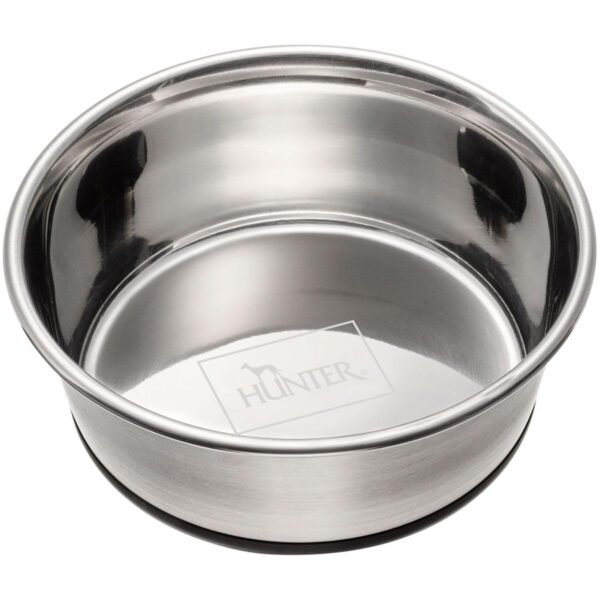1900 ml HUNTER Edelstahlnapf mit Silikonrand – Rutschfester Futternapf für Hunde & Katzen