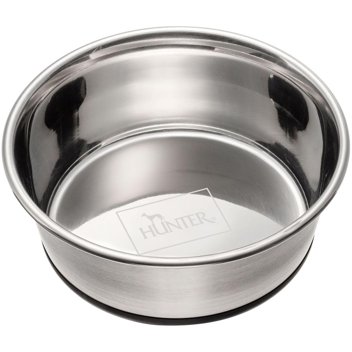 1900 ml HUNTER Edelstahlnapf mit Silikonrand – Rutschfester Futternapf für Hunde & Katzen