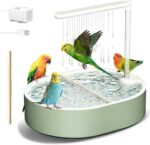 Tismels Vogeldusche mit USB-Pumpe – Automatisches Vogelbad für Wellensittiche & Papageien