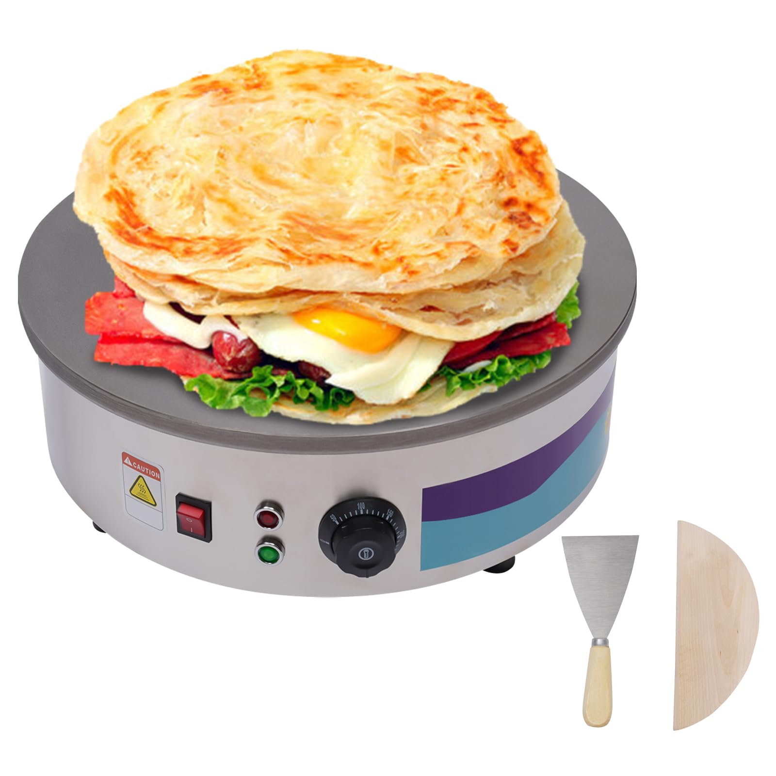 RUETERY Crepesmaker 3000W – Ø 45 cm Profi-Crêpemaschine mit Temperaturregelung