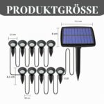 Songlypian Solar Gartenleuchte 10 LEDs 3000K – IP44 Wasserdicht für Garten & Aussenbereich – Bild 7