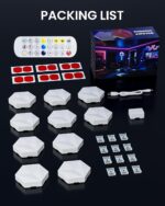 10er Set Hexagon LED Wandleuchte 9.2cm – RGB Gaming Panel mit Musiksync für Gamer – Bild 7