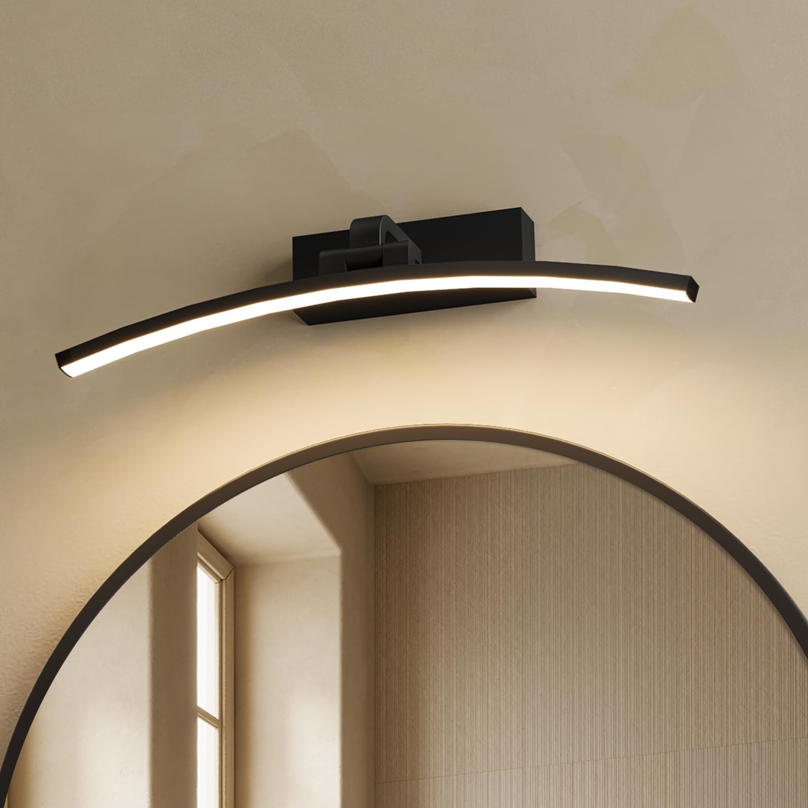 EMKE LED Spiegelleuchte 40 cm, 4000K Neutralweiss – Badezimmer Wandleuchte mit 180° Schwenkarm