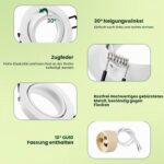 Forepin 10er Set LED Einbaustrahler Ø68mm GU10 – 30° schwenkbar, rostfreies Metall – Bild 4