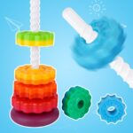 NiToy Stapelturm 41 cm mit Drehfunktion – Regenbogen-Stapelringe für Kinder – Bild 4