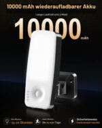 Forepin Außenwandleuchte mit Bewegungsmelder & 10000mAh Akku – IP65 Aussenlampe – Bild 2