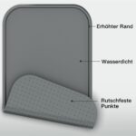 Feedoo Napfunterlage 59 x 35 cm – Rutschfeste Silikonmatte mit erhöhtem Rand für Hunde & Katzen – Bild 2