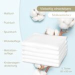KiGATEX Moltontücher 80x80cm – 100% Baumwolle, Oeko-TEX®, Saugstark für Babys – Bild 2