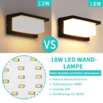 BENMA LED Wandleuchte 18W IP65 Warmweiss – Aluminium Aussenwandleuchte für Garten & Terrasse – Bild 3