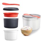 mumisuto 2L Mikrowellen-Reiskocher mit Dampfkorb & Reislöffel – BPA-frei