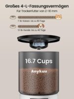 Anykuu Futterautomat 4L – Automatischer Futterspender für Katzen & Hunde mit Timer – Bild 3