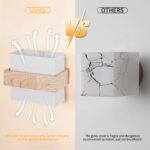 Gleonlux Wandleuchte Holz mit Stoffschirm – Retro Wandlampe E14 für Wohnzimmer & Flur – Bild 4
