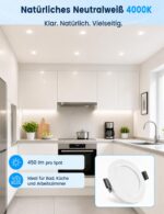 COTLEDL 10er LED Einbaustrahler 230V – 5W Neutralweiß 450lm IP44 für Küche & Bad – Bild 2