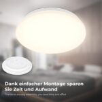 B.K.Licht LED Deckenleuchte mit Bewegungsmelder – Badlampe mit Spritzwasserschutz IP44 – Bild 7